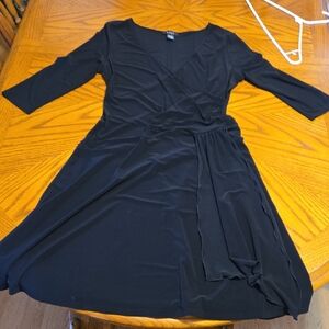A.P.N.Y. Black Long Sleeve Wrap Dress